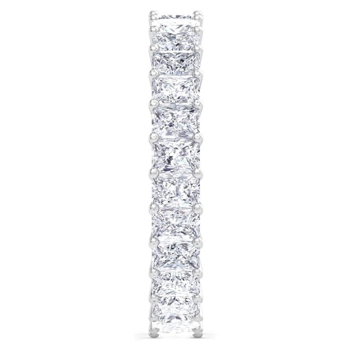 4.60 Carat Princess Cut Lab Grown Diamond Eternity Ring In 14 Karat White Gold, Ring Size 8.5