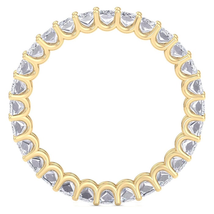 4 3/4 Carat Princess Cut Lab Grown Diamond Eternity Ring In 14 Karat Yellow Gold, Ring Size 9