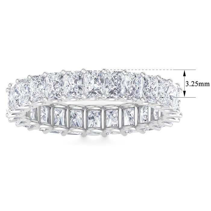 5 1/4 Carat Princess Cut Lab Grown Diamond Eternity Ring In 14 Karat White Gold, Ring Size 7.5