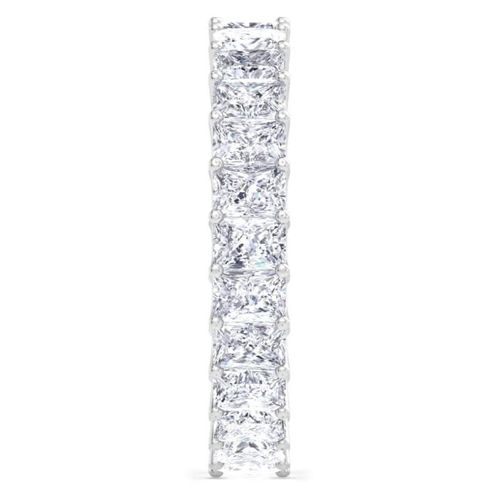 5 1/2 Carat Princess Cut Lab Grown Diamond Eternity Ring In 14 Karat White Gold, Ring Size 8.5
