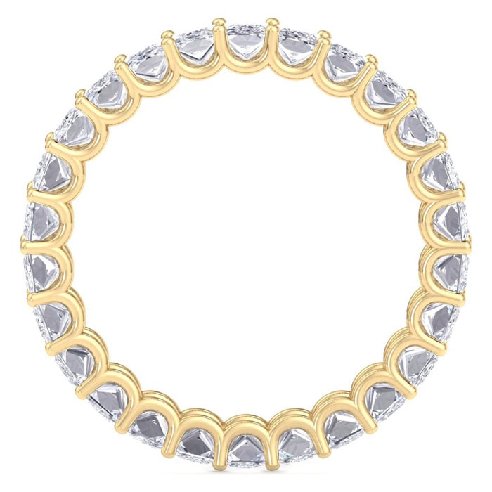 5 1/4 Carat Princess Cut Lab Grown Diamond Eternity Ring In 14 Karat Yellow Gold, Ring Size 7