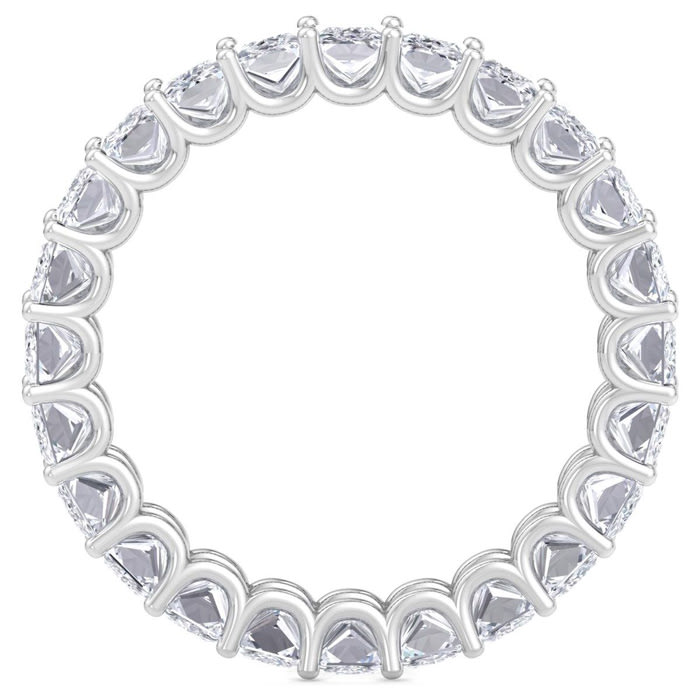 6.60 Carat Princess Cut Lab Grown Diamond Eternity Ring In 14 Karat White Gold, Ring Size 7.5