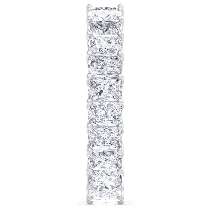 6.60 Carat Princess Cut Lab Grown Diamond Eternity Ring In 14 Karat White Gold, Ring Size 7.5