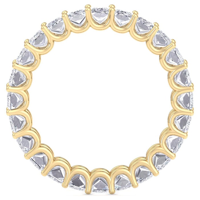 6 Carat Princess Cut Lab Grown Diamond Eternity Ring In 14 Karat Yellow Gold, Ring Size 4.5