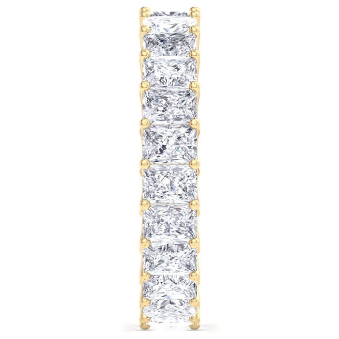 6 Carat Princess Cut Lab Grown Diamond Eternity Ring In 14 Karat Yellow Gold, Ring Size 4.5