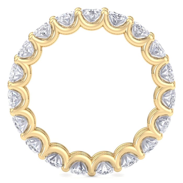 5 1/2 Carat Oval Shape Lab Grown Diamond Eternity Ring In 14 Karat Yellow Gold, Ring Size 8