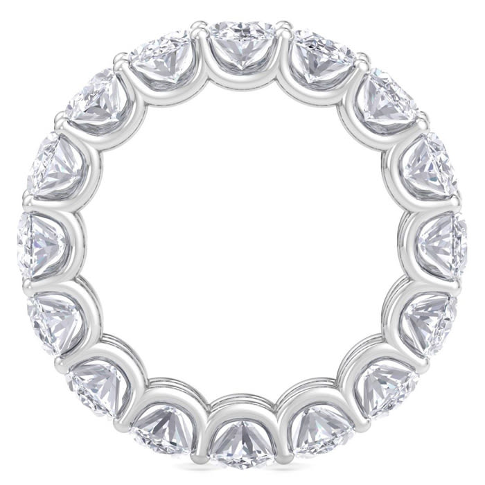 8 1/2 Carat Oval Shape Lab Grown Diamond Eternity Ring In 14 Karat White Gold, Ring Size 6