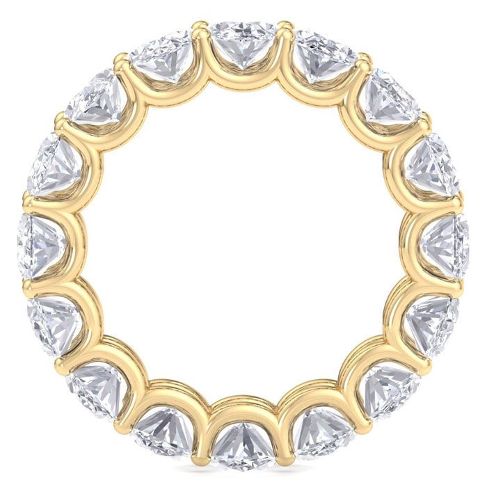 8 Carat Oval Shape Lab Grown Diamond Eternity Ring In 14 Karat Yellow Gold, Ring Size 4