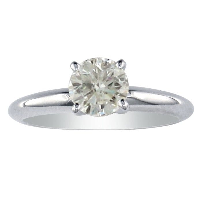 Certified Natural 1ct Genuine Diamond Solitaire Ring in White Gold