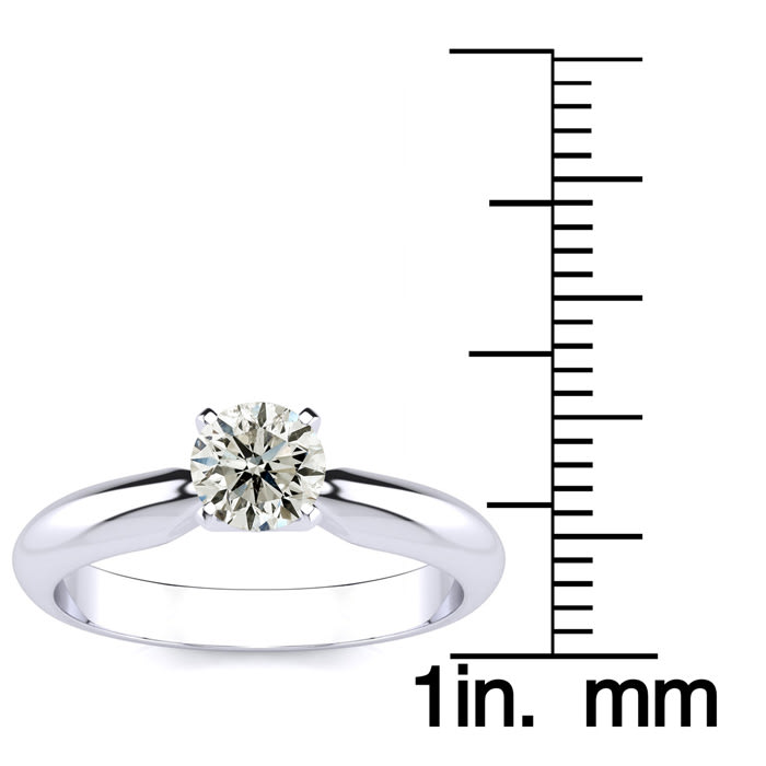 14K White Gold 1/2 Carat Diamond Solitaire Ring