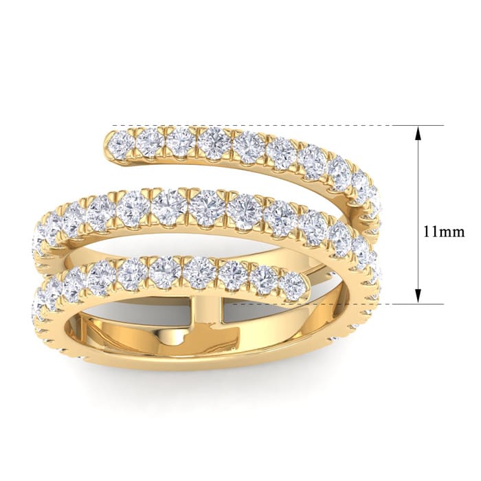 1 1/2 Carat Lab Grown Diamond Wrap Ring In 14 Karat Yellow Gold