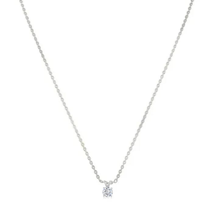 1/4 Carat Moissanite Solitaire Necklace in Sterling Silver, 18 inches