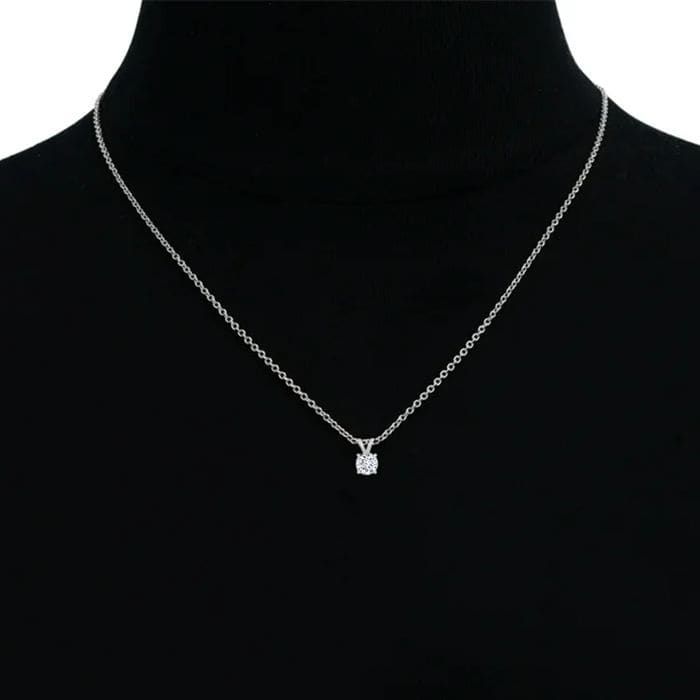 1/4 Carat Moissanite Solitaire Necklace in Sterling Silver, 18 inches