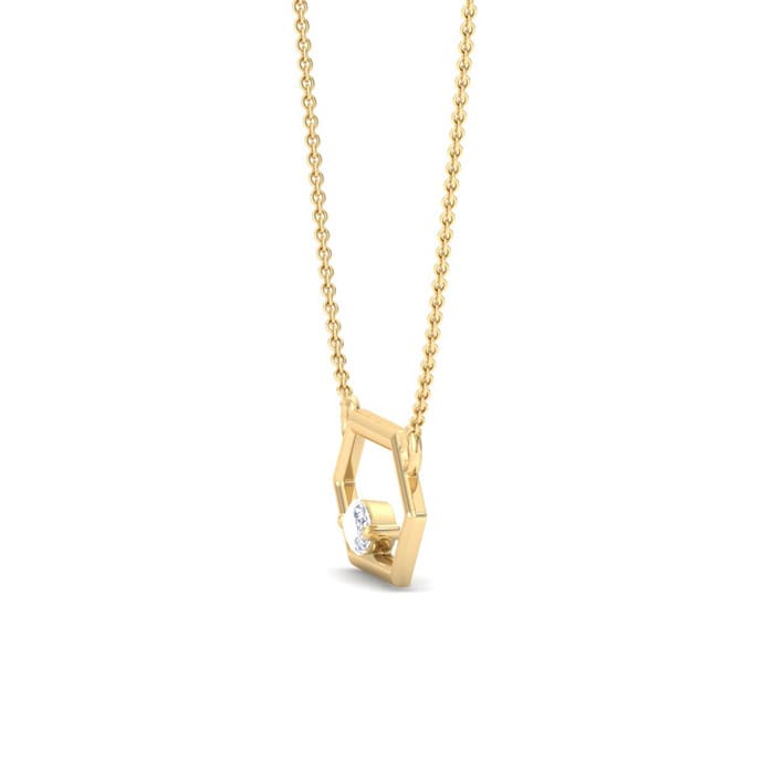 1/4 Carat Marquise Shape Lab Grown Diamond Necklace In 14K Yellow Gold