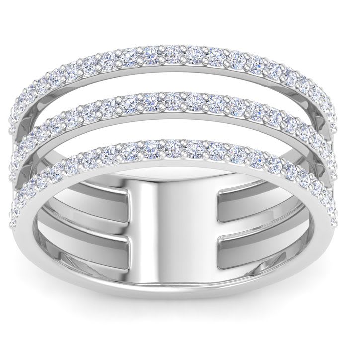 1/2 Carat Lab Grown Diamond Wrap Ring In 14 Karat White Gold