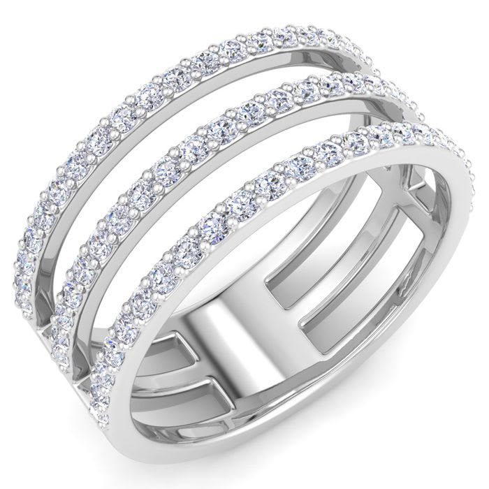 1/2 Carat Lab Grown Diamond Wrap Ring In 14 Karat White Gold