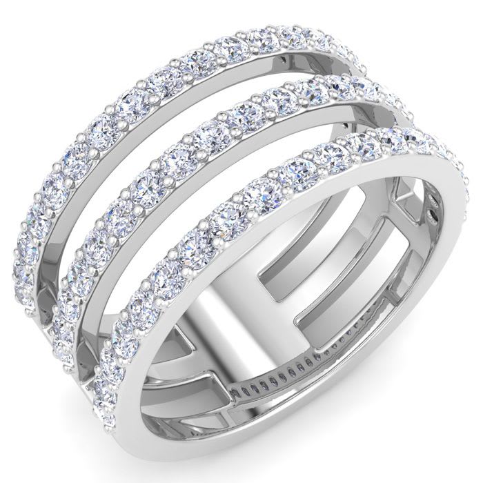 1 Carat Lab Grown Diamond Wrap Ring In 14 Karat White Gold