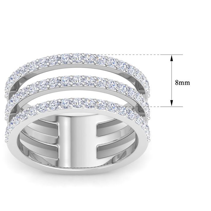 1 Carat Lab Grown Diamond Wrap Ring In 14 Karat White Gold