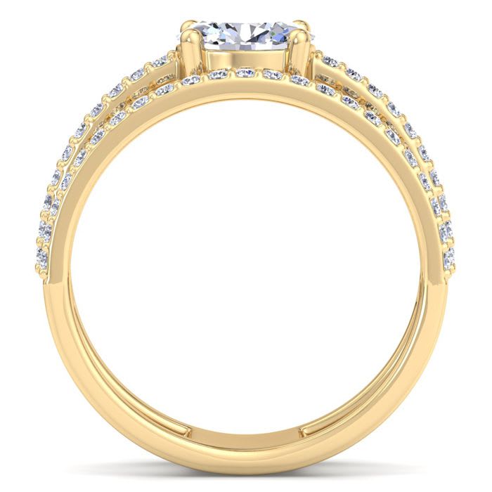 1 1/2 Carat Lab Grown Diamond Wrap Ring In 14 Karat Yellow Gold