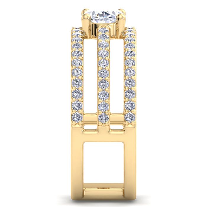 1 1/2 Carat Lab Grown Diamond Wrap Ring In 14 Karat Yellow Gold