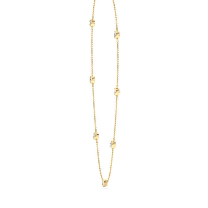 1 3/4 Carat Graduated Lab Grown Diamonds By The Yard Necklace In 14K Yellow Gold, 18 Inches