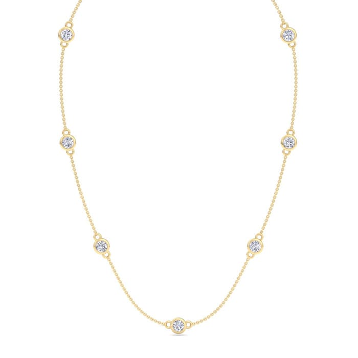 2 1/3 Carat Lab Grown Diamonds By The Yard Necklace In 14K Yellow Gold, 18 Inches
