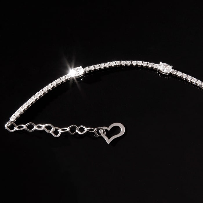 5 Carat Lab Grown Diamond Tennis Bracelet In 14 Karat White Gold, 7 Inches