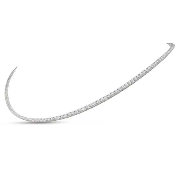 3 Carat Lab Grown Diamond Tennis Necklace In 14 Karat White Gold, 16 Inches - Choker