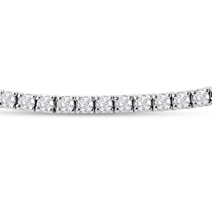3 Carat Lab Grown Diamond Tennis Necklace In 14 Karat White Gold, 16 Inches - Choker