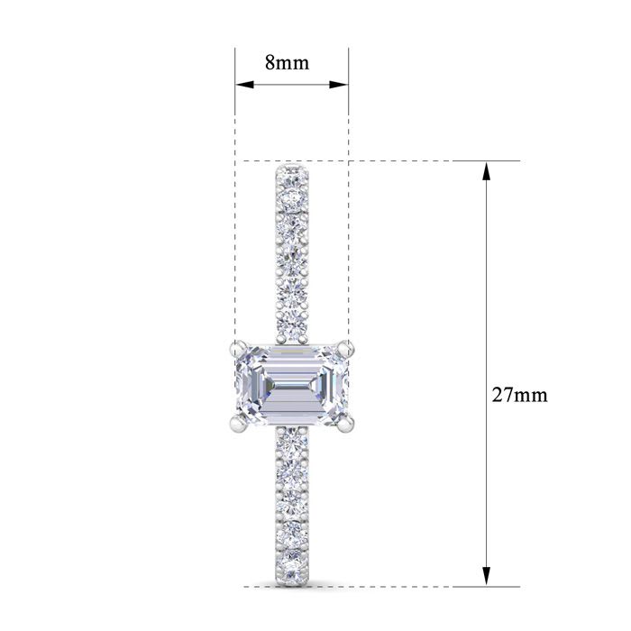 2 1/2 Carat Lab Grown Diamond Hoop Earrings In 14 Karat White Gold, 1 Inch