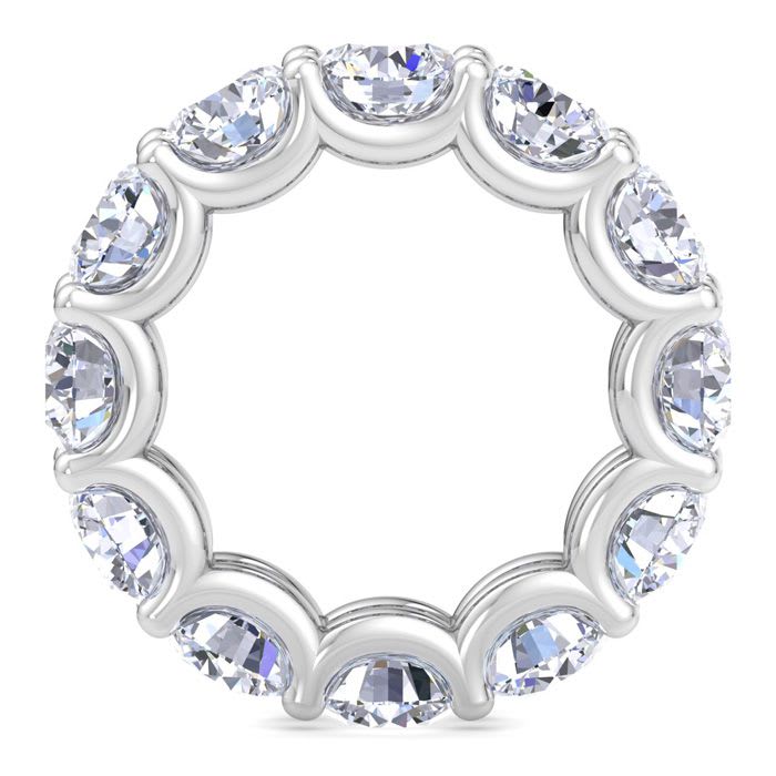 9 Carat Round Lab Grown Diamond Eternity Ring In 14 Karat White Gold, Ring Size 6