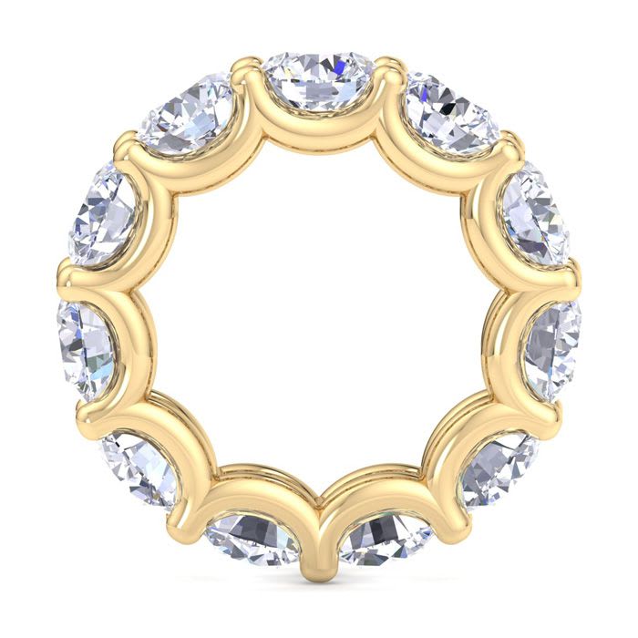8 1/4 Carat Round Lab Grown Diamond Eternity Ring In 14 Karat Yellow Gold, Ring Size 4