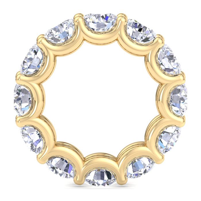 9 Carat Round Lab Grown Diamond Eternity Ring In 14 Karat Yellow Gold, Ring Size 5.5