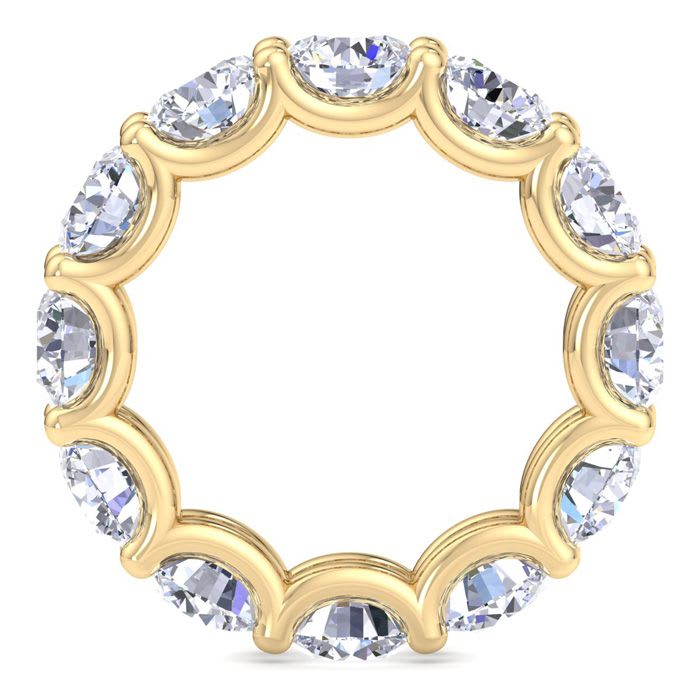 9 3/4 Carat Round Lab Grown Diamond Eternity Ring In 14 Karat Yellow Gold, Ring Size 7.5
