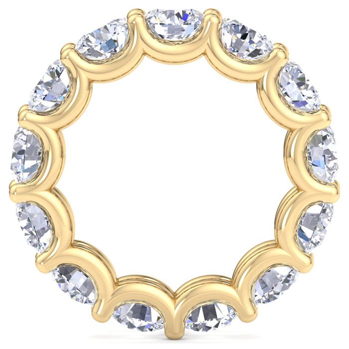 9 3/4 Carat Round Lab Grown Diamond Eternity Ring In 14 Karat Yellow Gold, Ring Size 8