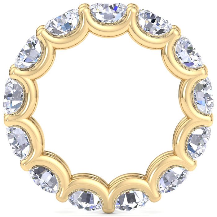 9 3/4 Carat Round Lab Grown Diamond Eternity Ring In 14 Karat Yellow Gold, Ring Size 9