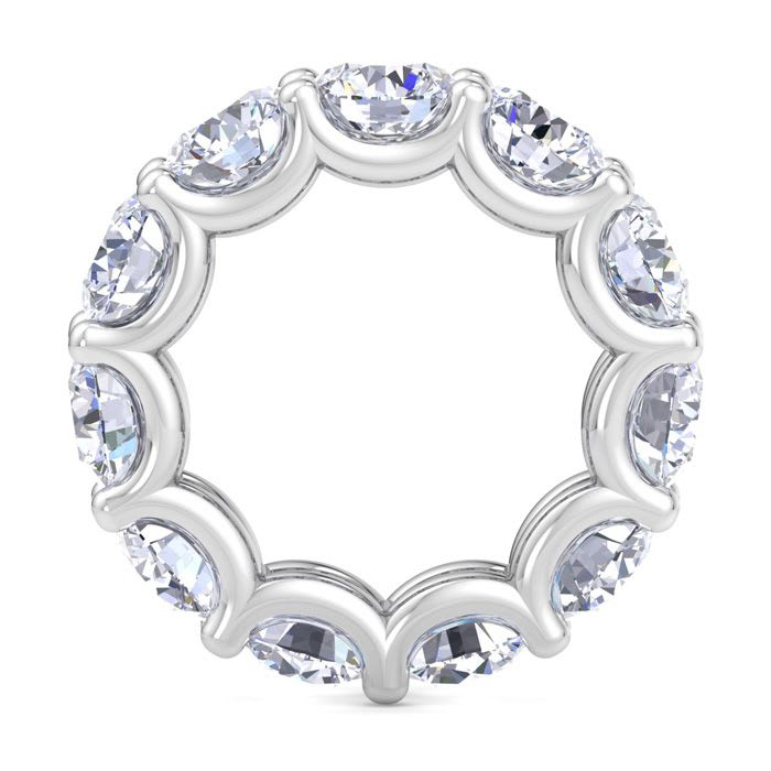 9 Carat Round Lab Grown Diamond Eternity Ring In Platinum, Ring Size 4.5