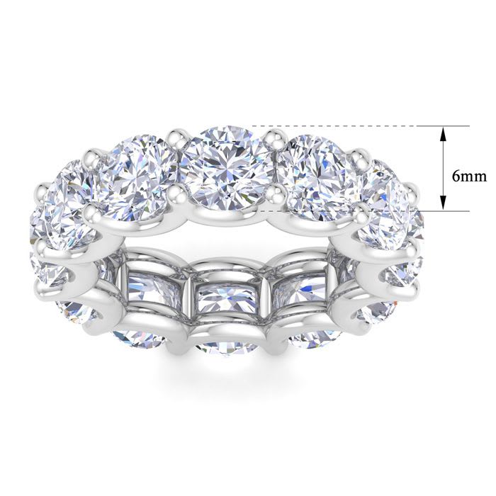 9 Carat Round Lab Grown Diamond Eternity Ring In Platinum, Ring Size 5.5