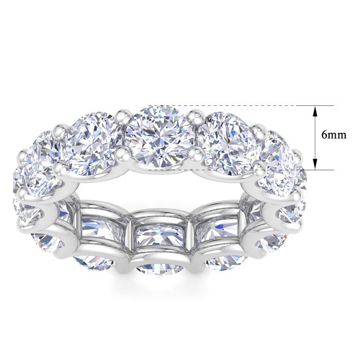 9 Carat Round Lab Grown Diamond Eternity Ring In Platinum, Ring Size 7