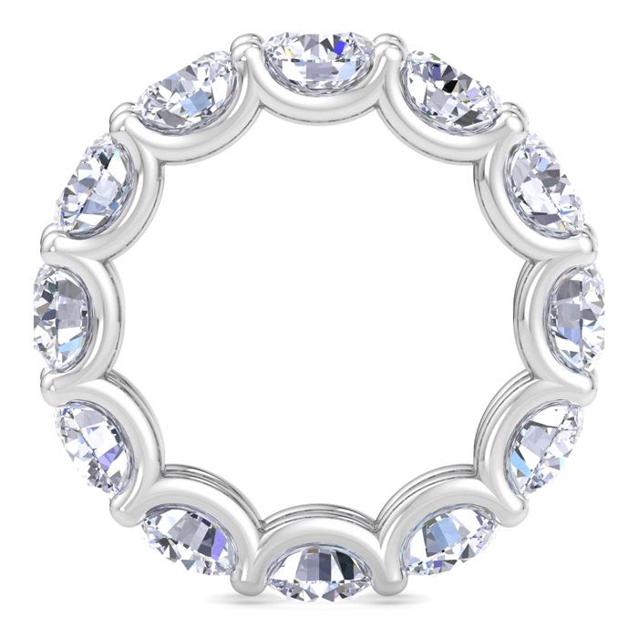 9 3/4 Carat Round Lab Grown Diamond Eternity Ring In Platinum, Ring Size 7.5