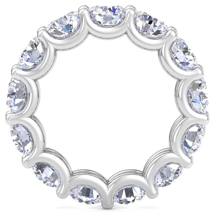 9 3/4 Carat Round Lab Grown Diamond Eternity Ring In Platinum, Ring Size 8