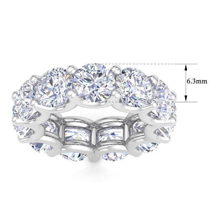 11 Carat Round Lab Grown Diamond Eternity Ring In 14 Karat White Gold, Ring Size 4.5