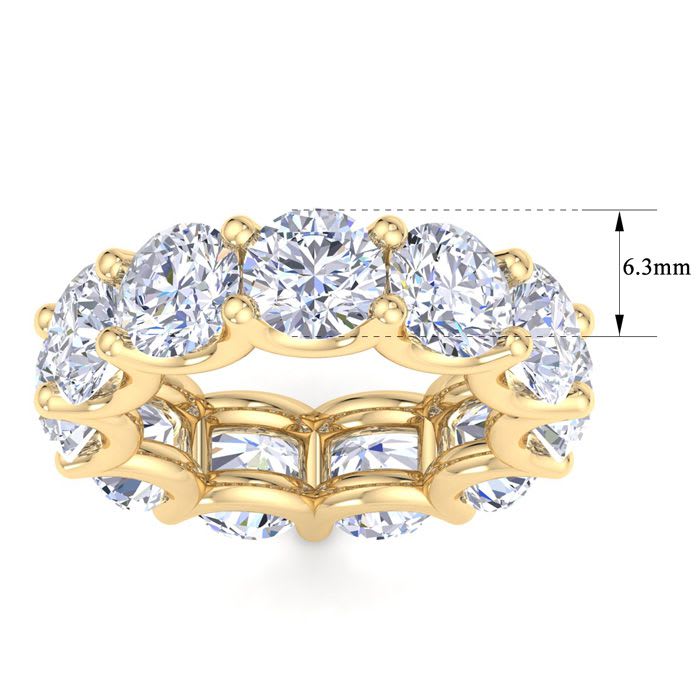 11 Carat Round Lab Grown Diamond Eternity Ring In 14 Karat Yellow Gold, Ring Size 5