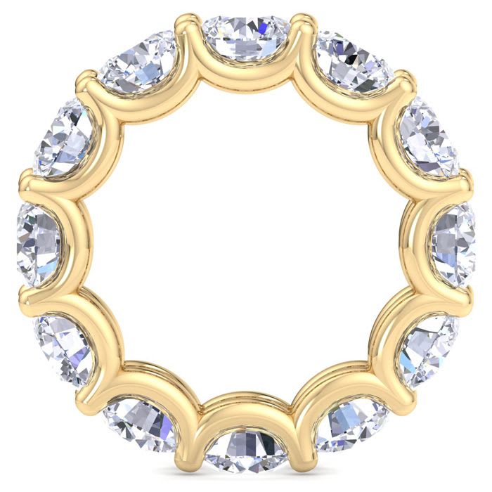 13 Carat Round Lab Grown Diamond Eternity Ring In 14 Karat Yellow Gold, Ring Size 8.5