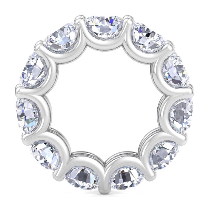 11 Carat Round Lab Grown Diamond Eternity Ring In Platinum, Ring Size 4.5
