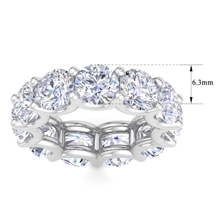 11 Carat Round Lab Grown Diamond Eternity Ring In Platinum, Ring Size 5