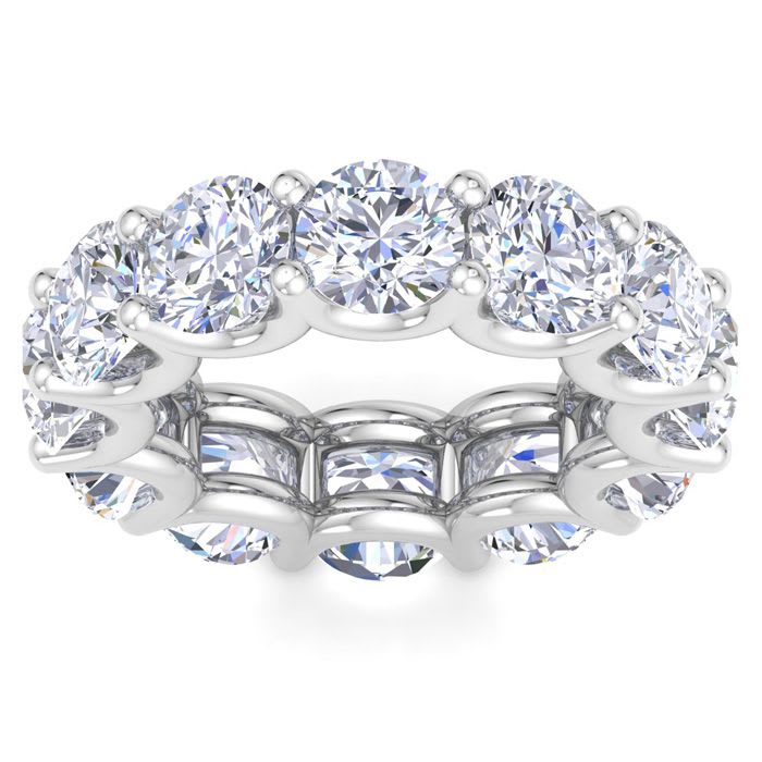 12 Carat Round Lab Grown Diamond Eternity Ring In Platinum, Ring Size 6