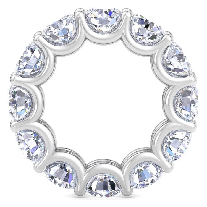 12 Carat Round Lab Grown Diamond Eternity Ring In Platinum, Ring Size 6
