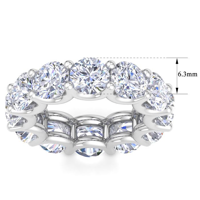 12 Carat Round Lab Grown Diamond Eternity Ring In Platinum, Ring Size 6