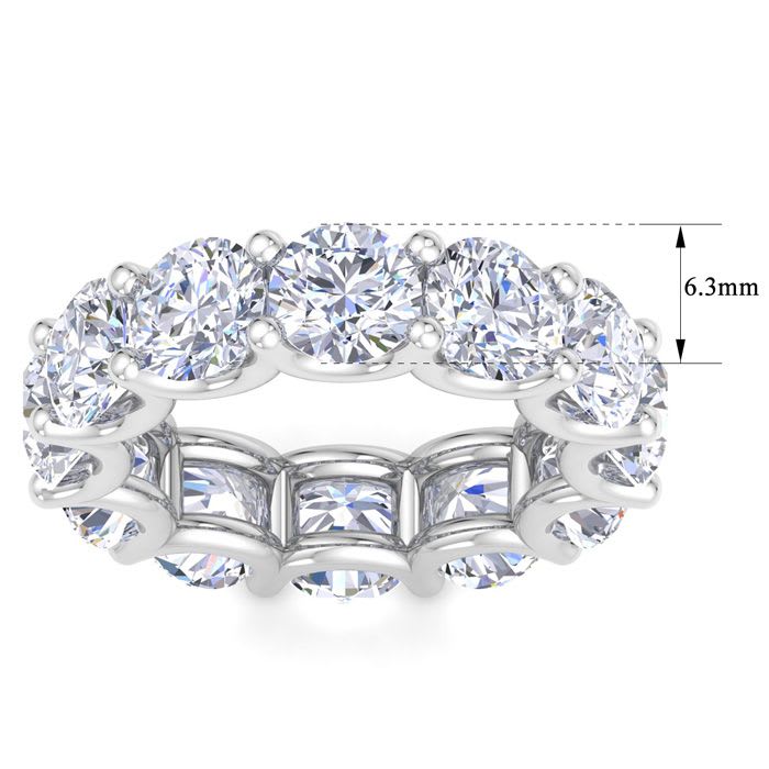 12 Carat Round Lab Grown Diamond Eternity Ring In Platinum, Ring Size 7